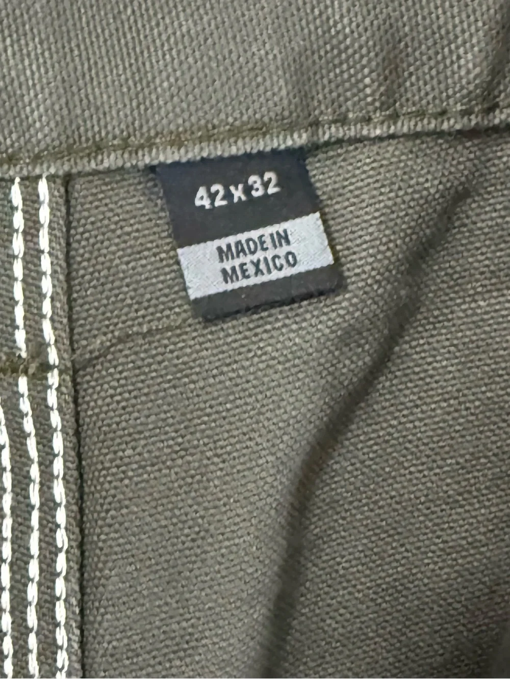 Carhartt Carpenter Khaki Green Straight-Leg Work Pants 42x32